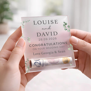 Personalised Wedding Day Gift, Just Married Cash Holder Money Gift Wallet for Bride & Groom