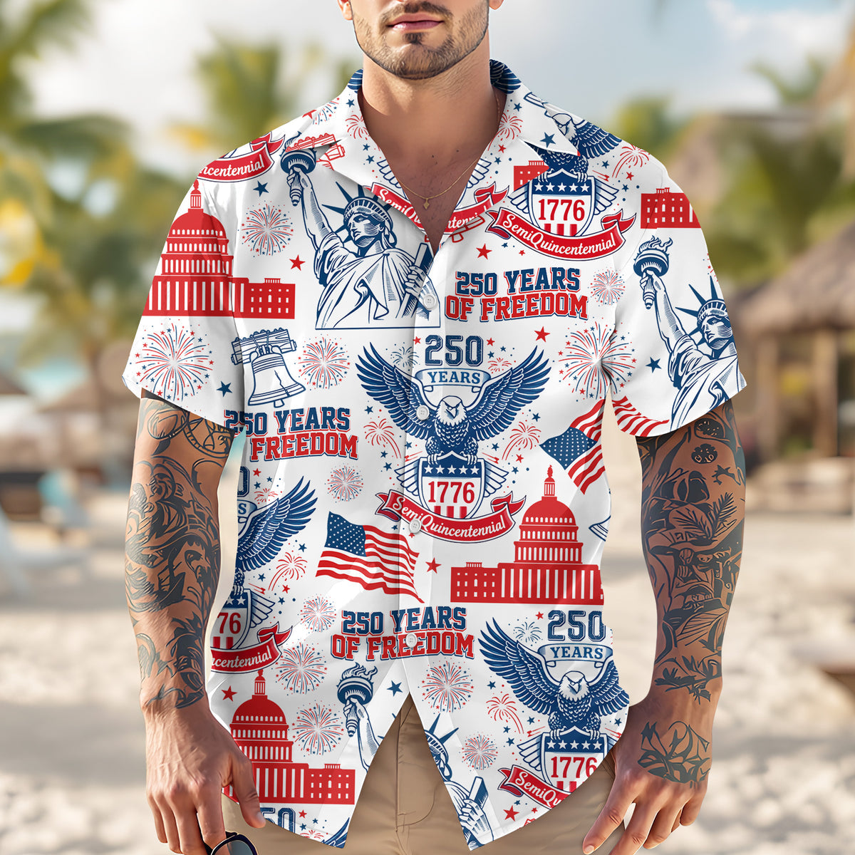 Personalized 250 Years Of Freedom America Hawaii Shirt