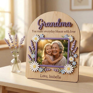 Personalized Wooden Photo Frame - Mom Grandma Gift