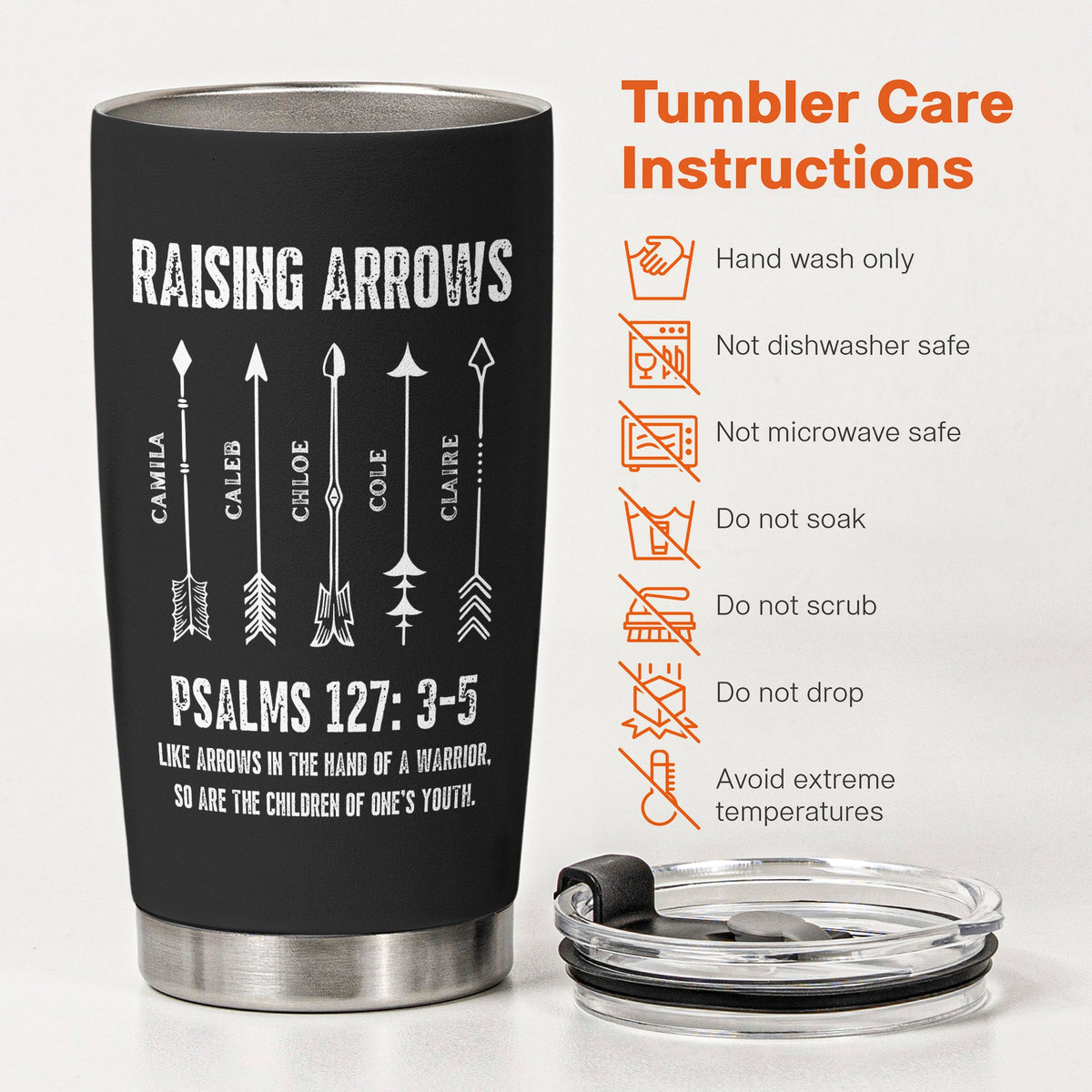 Raising Arrows Personalized Tumbler, Christian Father's Day Gift For Dad