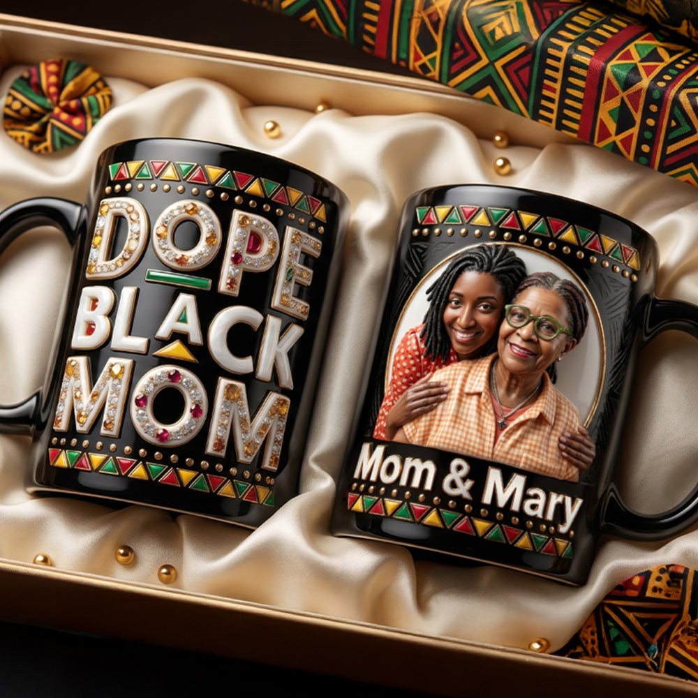 Dope Black Mom Magic Mug - Custom Photo Gifts For Mothers