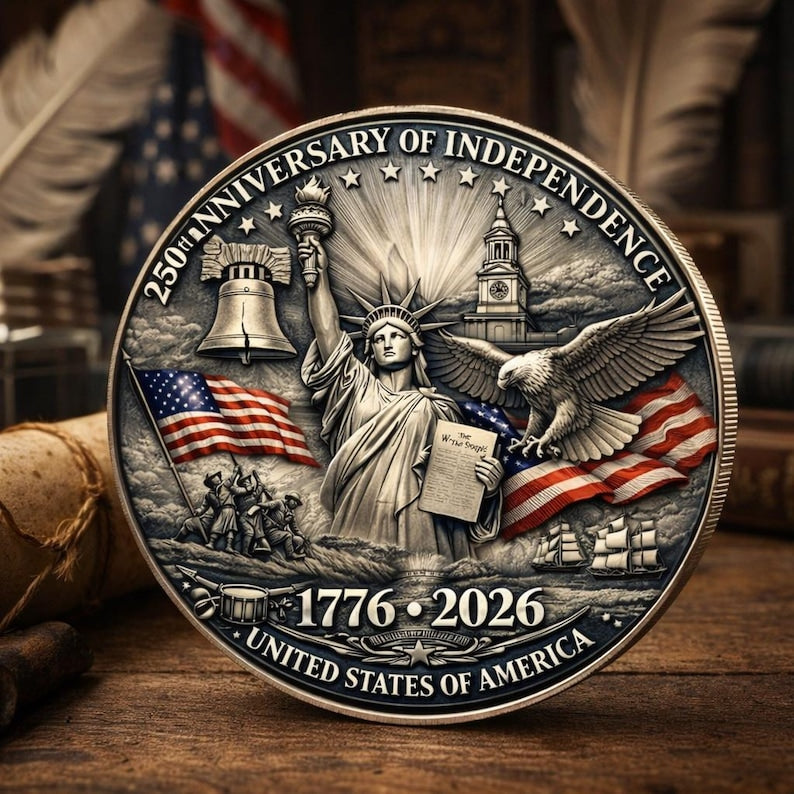 250th Anniversary U.S. Independence Coin - Declaration of Independence Historical Collectible