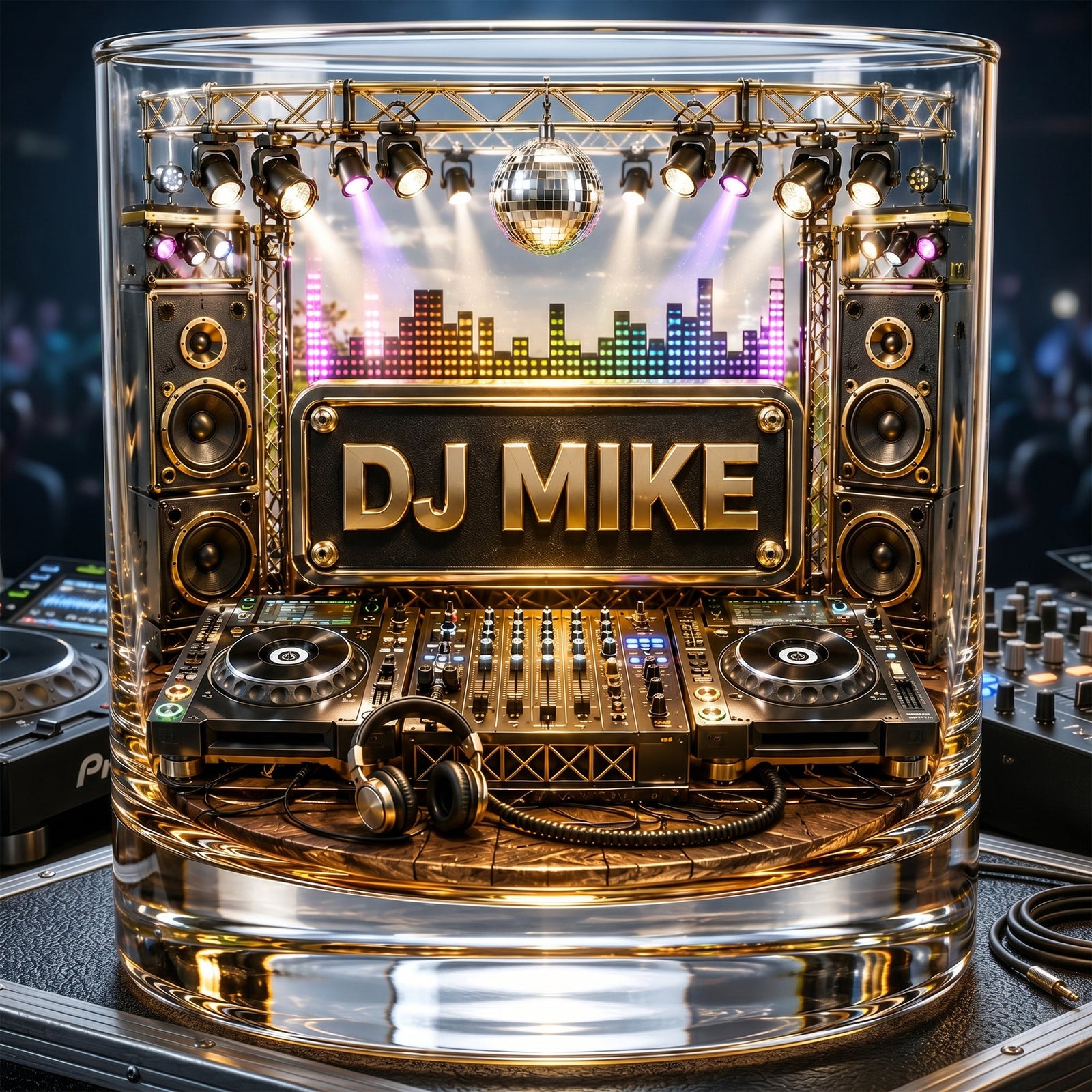 Party Beats Round Glass Personalized Gifts For Music Lovers