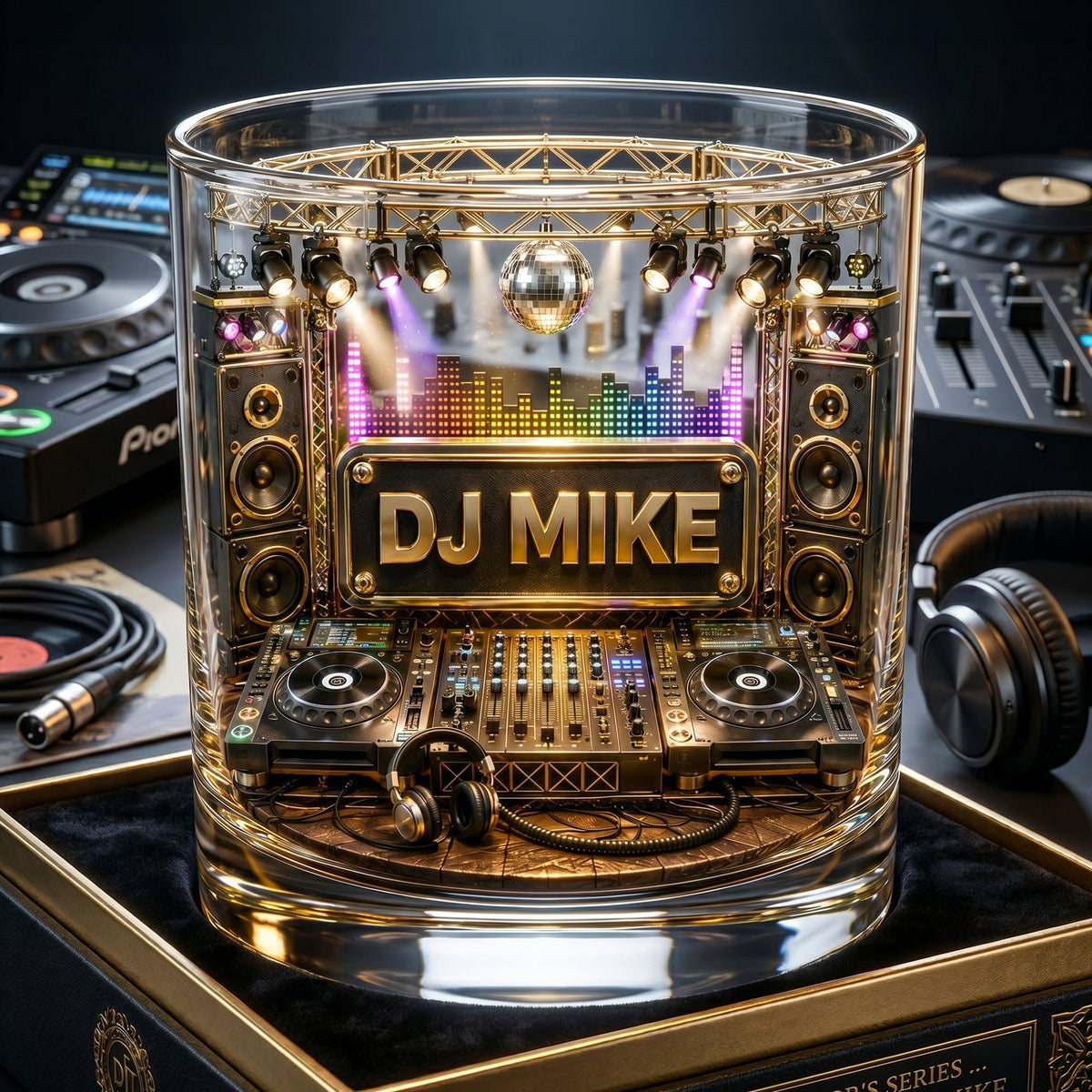 Party Beats Round Glass Personalized Gifts For Music Lovers