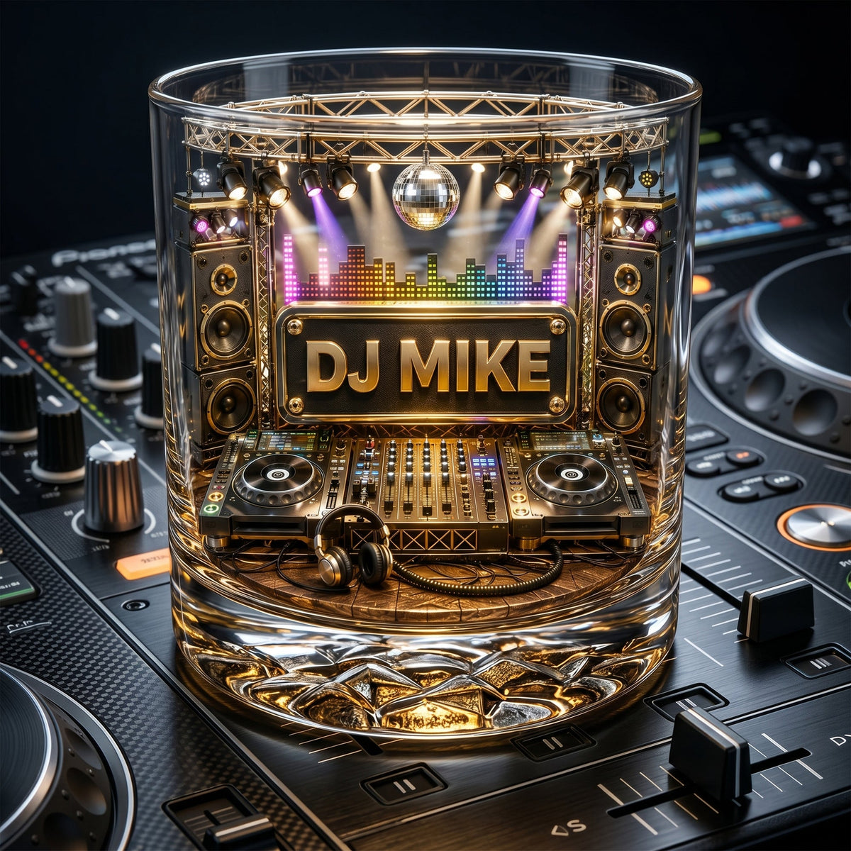 Party Beats Round Glass Personalized Gifts For Music Lovers