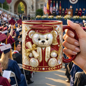 Lovely Bear - Celebrate Graduation Accent Mug - Personalized Gifts For Graduates