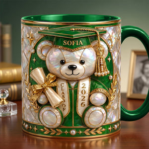 Lovely Bear - Celebrate Graduation Accent Mug - Personalized Gifts For Graduates