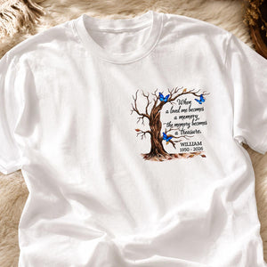 Memorial Tree Butterflies Cardinals Hummingbirds - Personalized Shirt - Remembrance Gift
