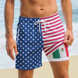 American With Proud Roots Mexican Puerto Rican Cuban Dominican - Personalized Shorts