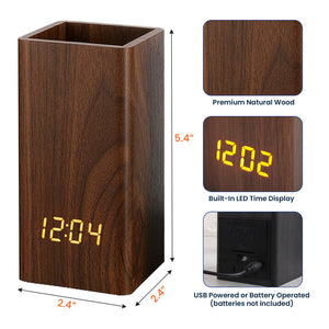 Father's Day Gifts, Dad & Me - Personalized Pen Holder With Clock