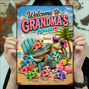 Welcome To Grandma's House, Personalized Metal Sign, Gift For Grandma