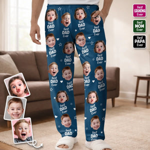 Custom Photo Pajama Pants - Personalized Family Gift For Dad Mom Grandma Grandpa