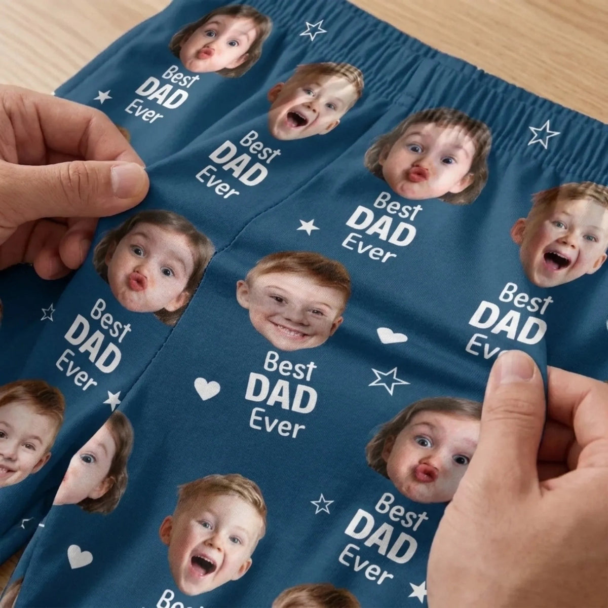 Custom Photo Pajama Pants - Personalized Family Gift For Dad Mom Grandma Grandpa