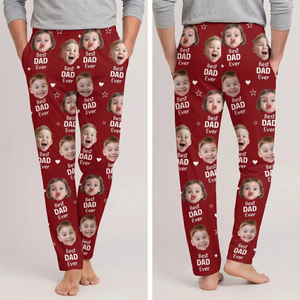 Custom Photo Pajama Pants - Personalized Family Gift For Dad Mom Grandma Grandpa