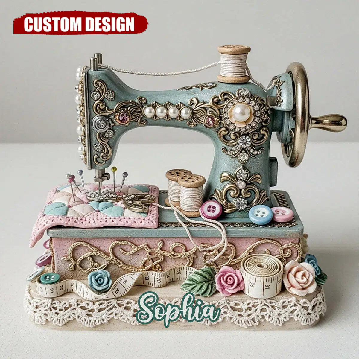 Beautiful Sewing Machine - Personalized Sewing Custom Shaped Acrylic Plaque