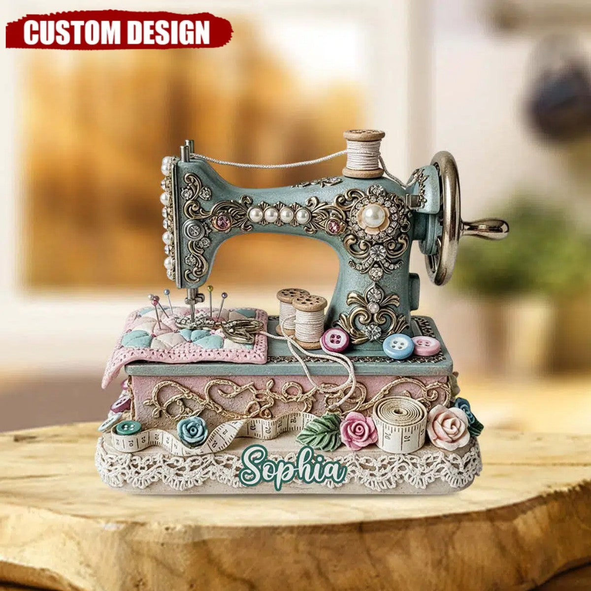 Beautiful Sewing Machine - Personalized Sewing Custom Shaped Acrylic Plaque