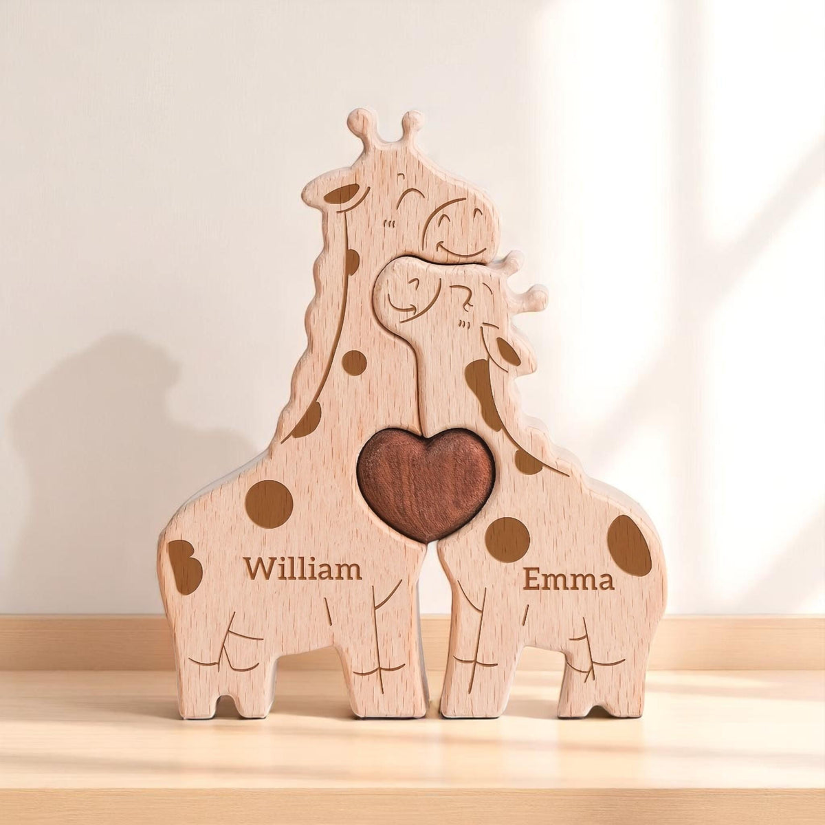 Personalized Giraffe Family Puzzle - Gift For Family