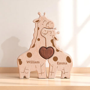Personalized Giraffe Family Puzzle - Gift For Family