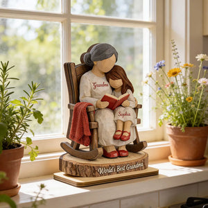 Personalized World's Best Grandma 2-Layered Wooden Plaque - Gift For Mom, Grandma