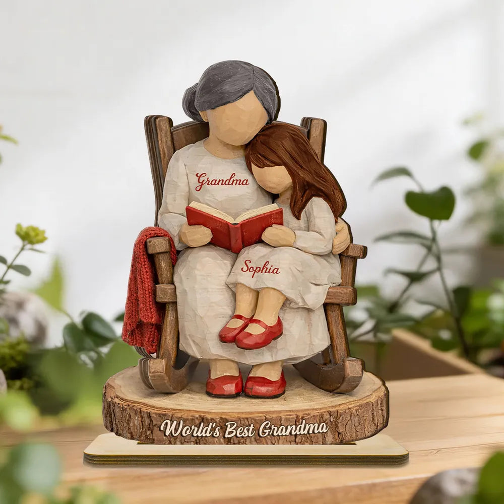 Personalized World's Best Grandma 2-Layered Wooden Plaque - Gift For Mom, Grandma