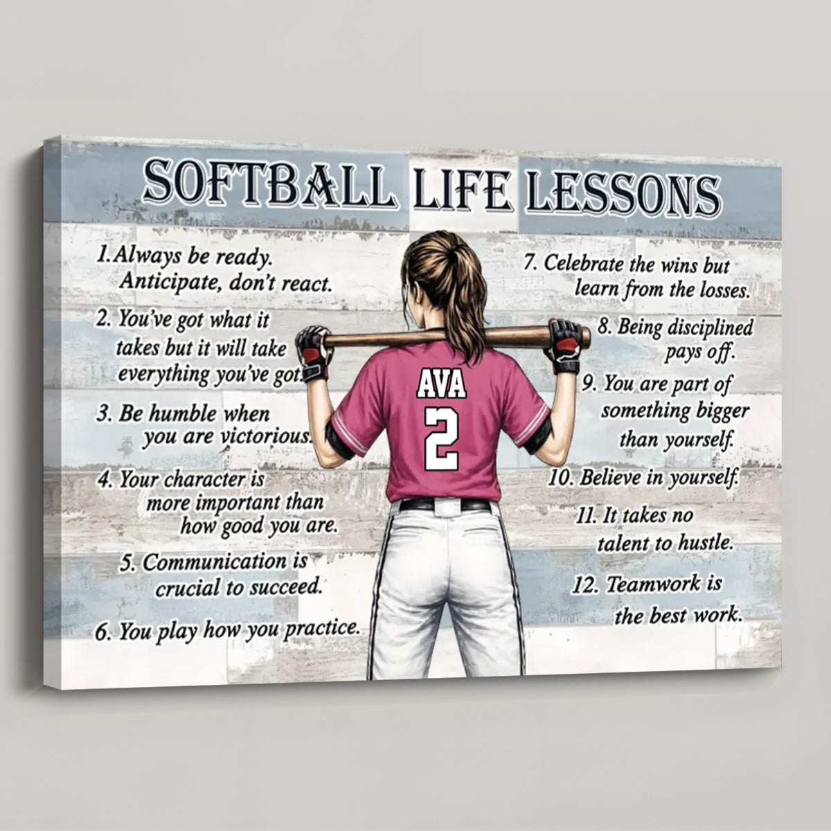 Personalized Baseball & Softball Life Lessons Poster - Gift for Sports Families