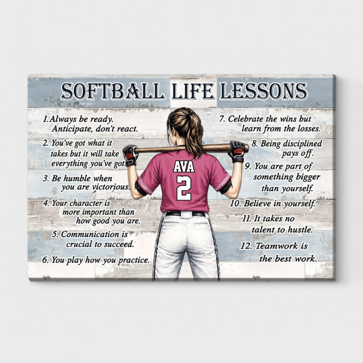 Personalized Baseball & Softball Life Lessons Poster - Gift for Sports Families