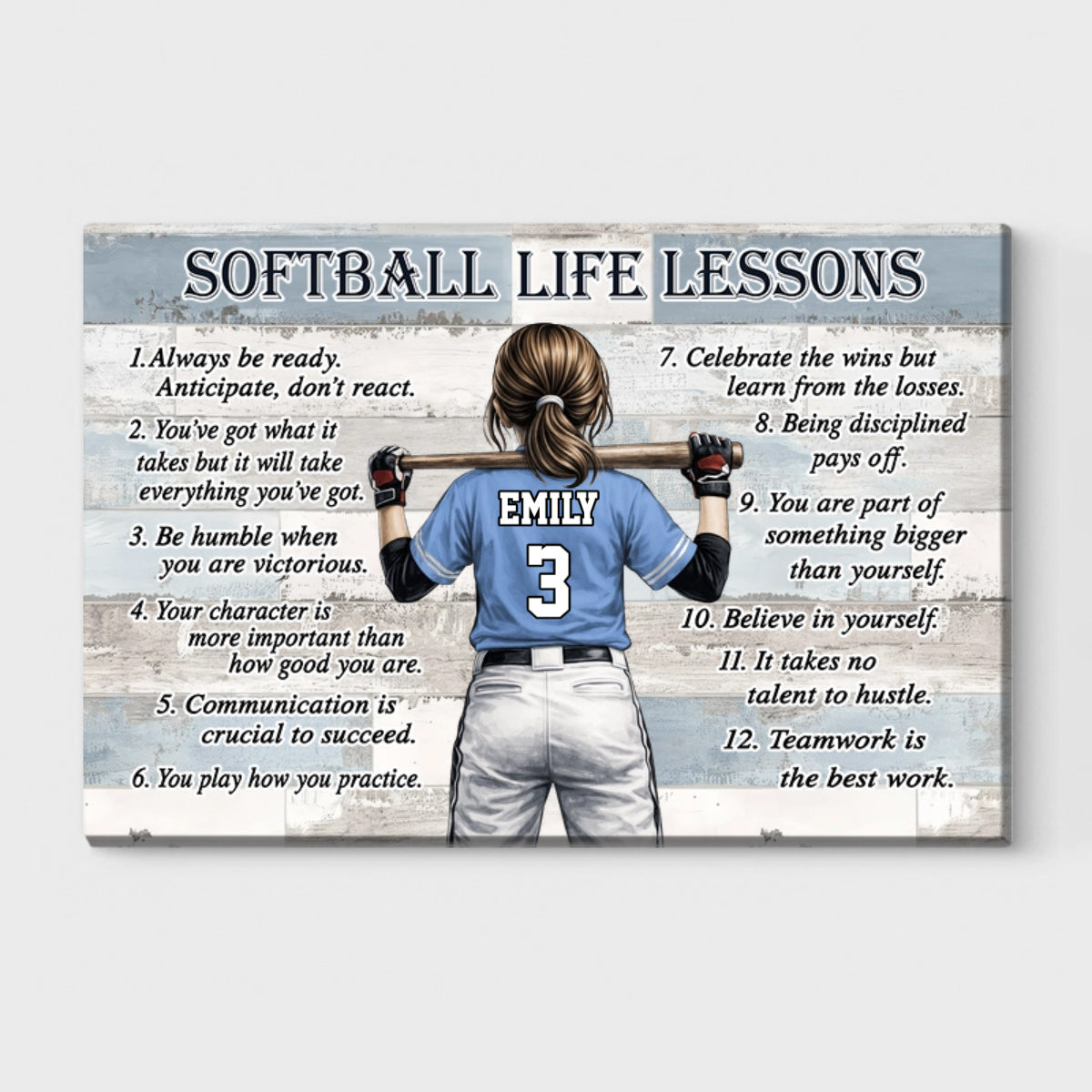 Personalized Baseball & Softball Life Lessons Poster - Gift for Sports Families
