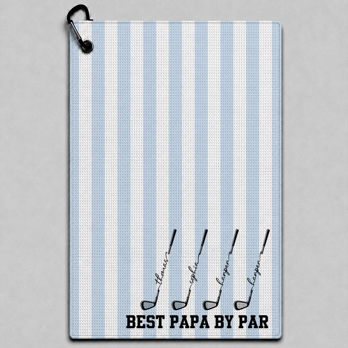Custom Waffle Weave Golf Towel with Golf Club Design, Creative Father's Day Gift for Papa's Golf Bag