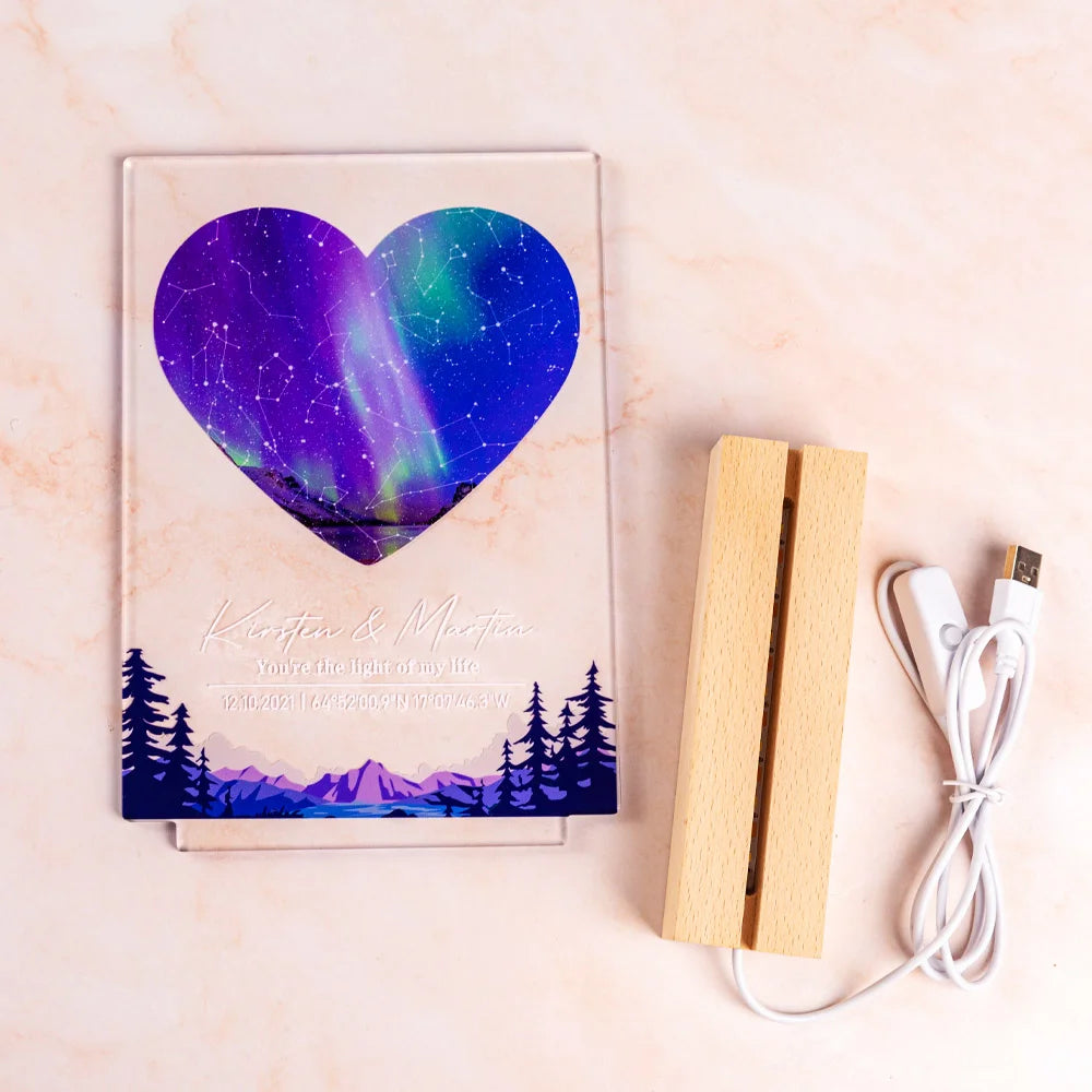 The Night Our Story Began - Personalized Date Text - LED Night Light - Valentine's Day Gift for Couple
