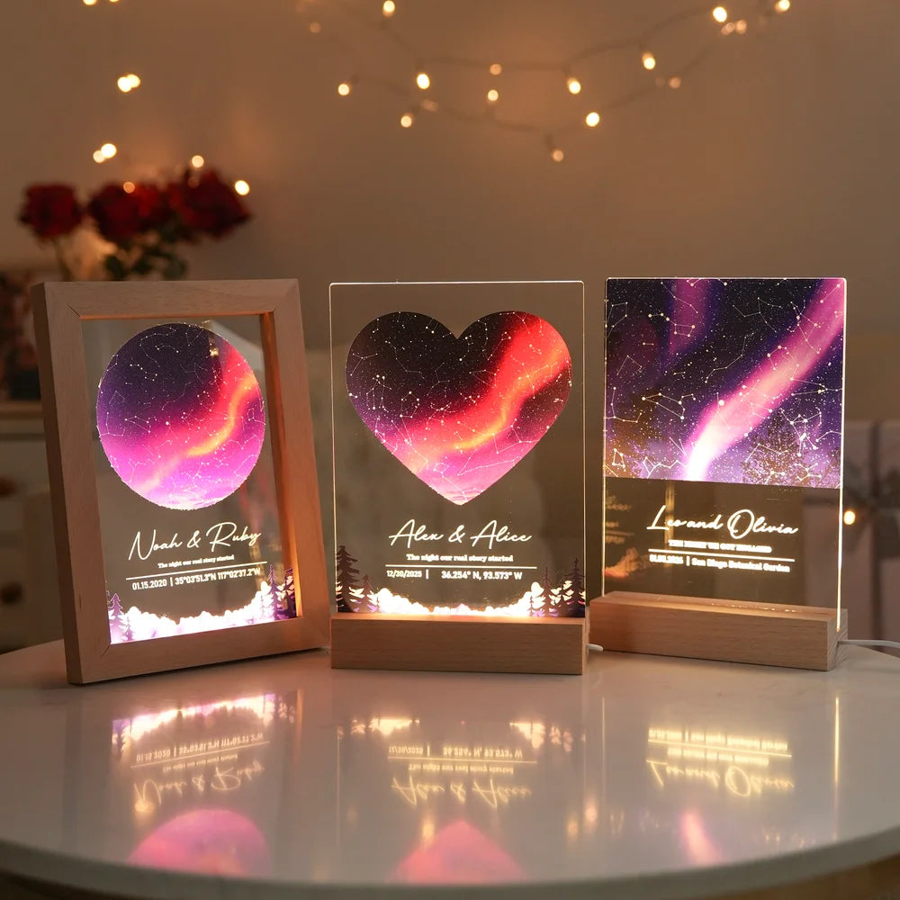 The Night Our Story Began - Personalized Date Text - LED Night Light - Valentine's Day Gift for Couple