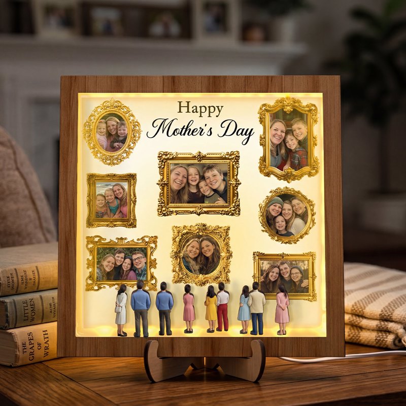 Personalized LED Wooden Frame - Happy Mother's Day Gift
