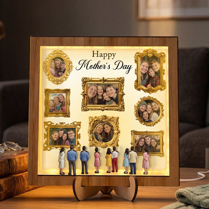Personalized LED Wooden Frame - Happy Mother's Day Gift