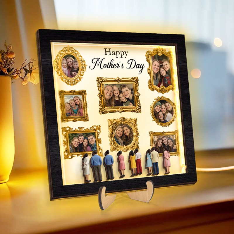 Personalized LED Wooden Frame - Happy Mother's Day Gift