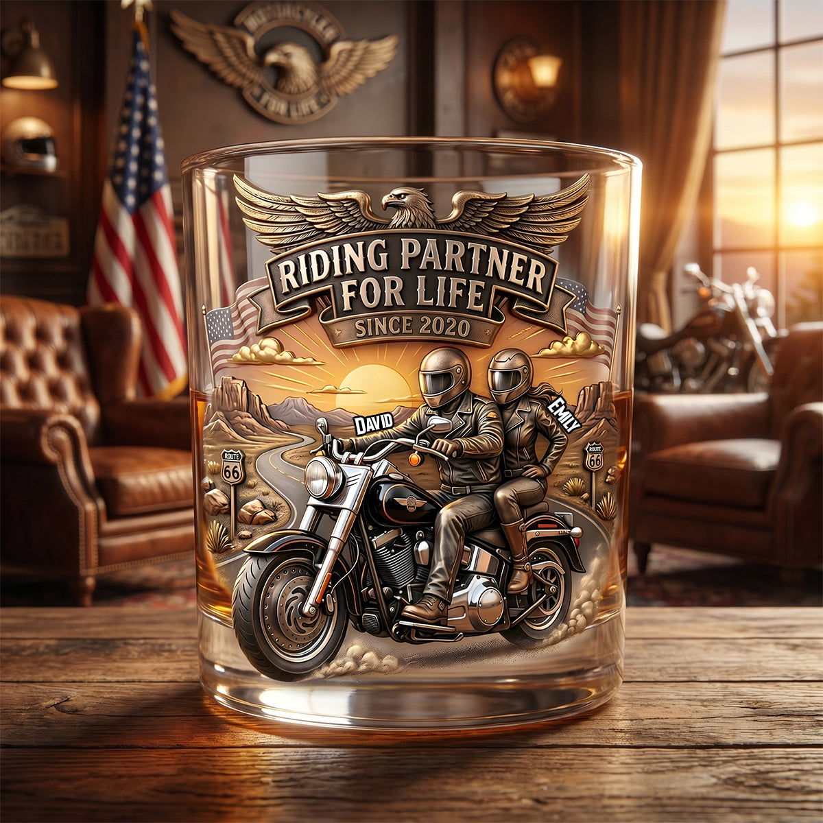Riding Partner For Life Drinking Glass - Personalized Gifts For Couples