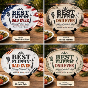 Personalized Best Dad Grilling Plate-Gift For Dad