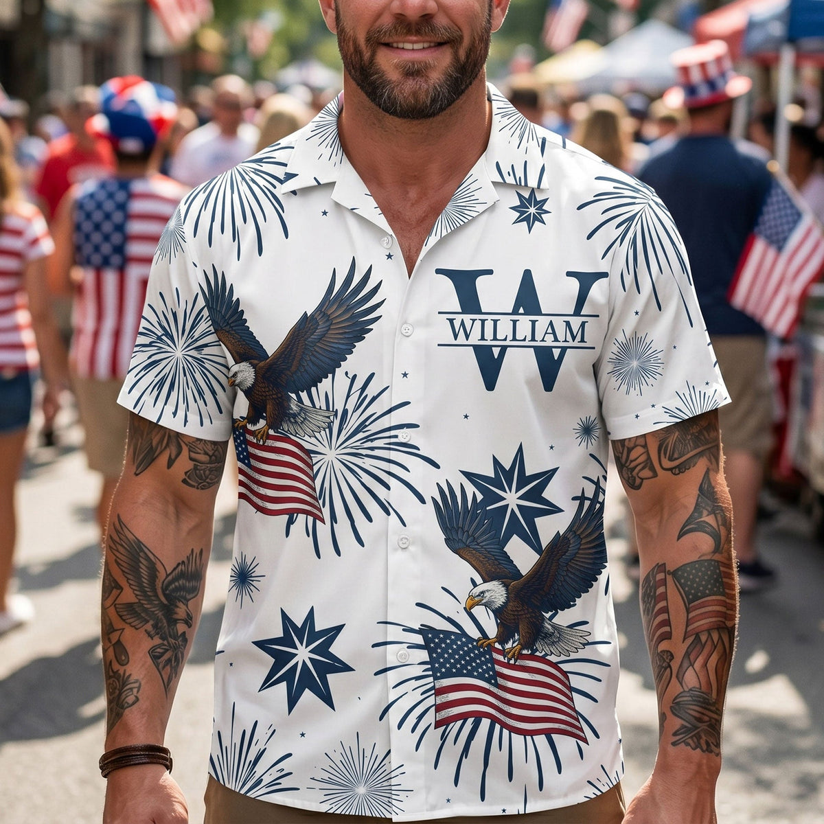 United States 250 Anniversary Eagle Usa Flag - Personalized Hawaiian Shirt