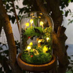 Cute Mushroom Wreath Lamp Crystal Handmade Night Light