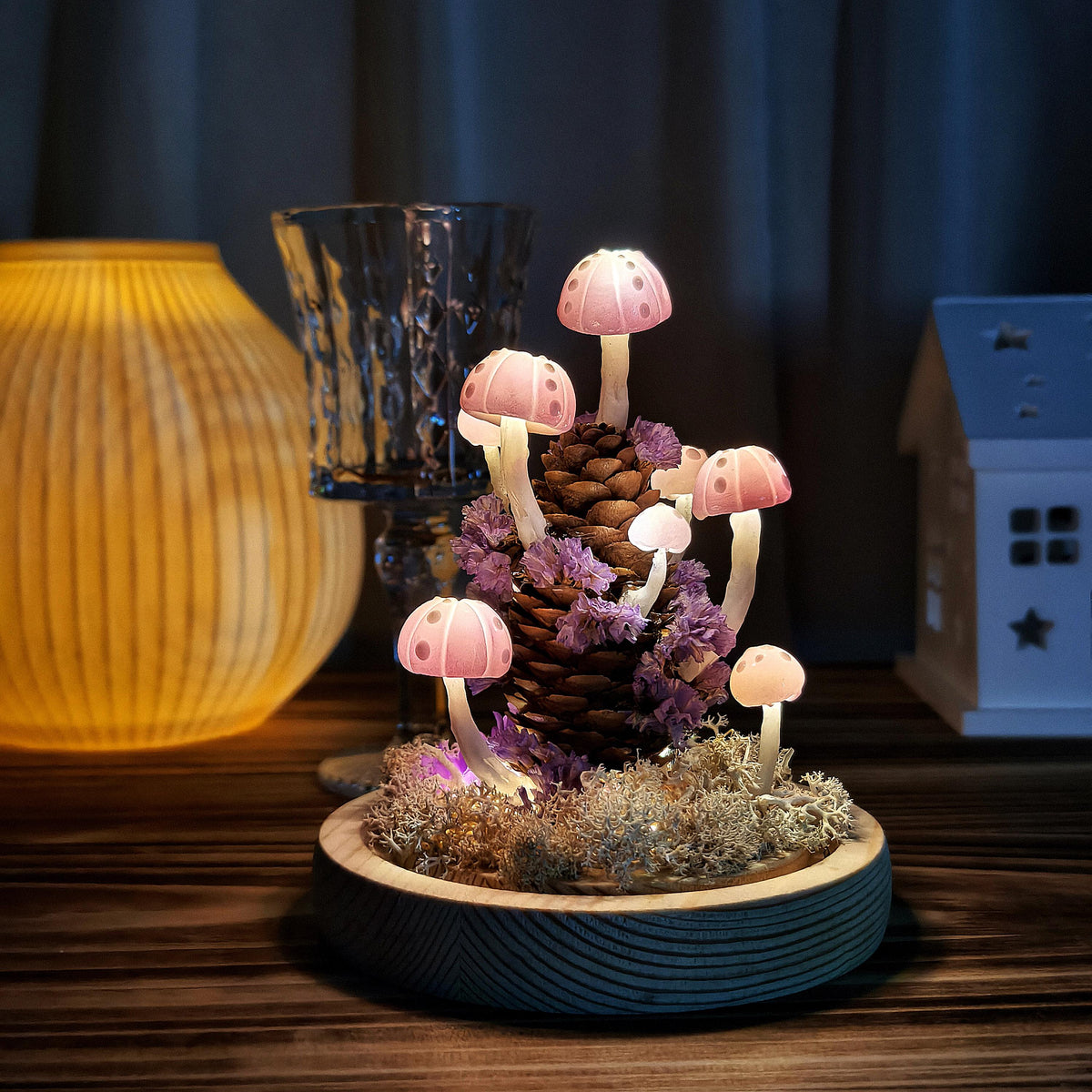 Purple Handmade Mushroom Night Light