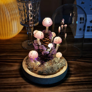 Purple Handmade Mushroom Night Light