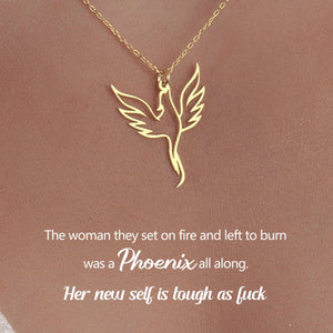 Tough As F*ck Fire Bird Phoenix Necklace