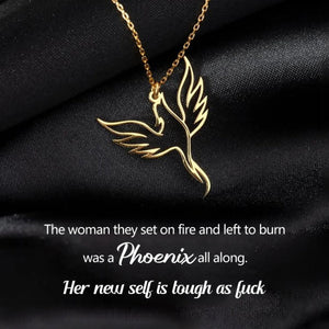 Tough As F*ck Fire Bird Phoenix Necklace