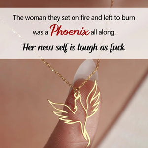 Tough As F*ck Fire Bird Phoenix Necklace