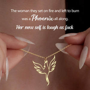 Tough As F*ck Fire Bird Phoenix Necklace