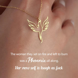 Tough As F*ck Fire Bird Phoenix Necklace