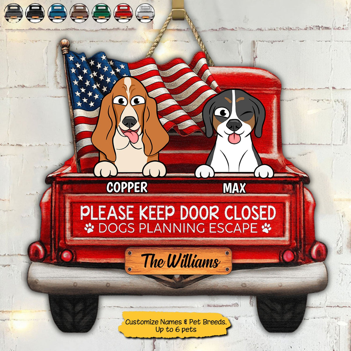 Cats/Dogs Planning Escape Truck - Personalized Shaped Wood Sign