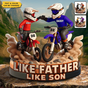 Dirt Bike Dad And Kid - Personalized Acrylic Plaque, Father's Day Gift for Dad, Gift for Husband