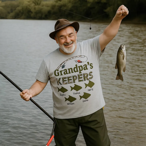 New Release-Grandpa's Keepers Camouflage Pattern Fishing Personalized Shirt