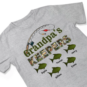New Release-Grandpa's Keepers Camouflage Pattern Fishing Personalized Shirt