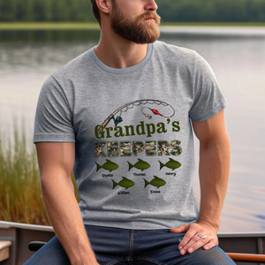 New Release-Grandpa's Keepers Camouflage Pattern Fishing Personalized Shirt