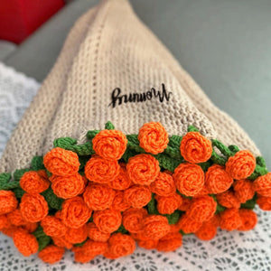 Hand-Knitted Rose Blanket - Gift for Mother's Day, Valentine's Day